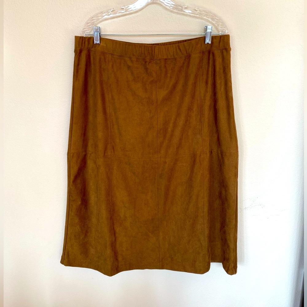 J. Jill faux suede mid length skirt